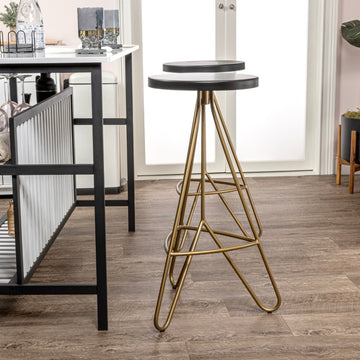 Trinity 30" Modern Industiral Iron Tripod Backless Bar Stool - JONATHAN Y